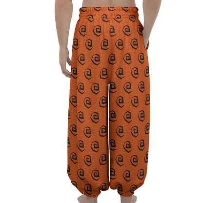 Halloween Spiral Pattern Print Lantern Pants