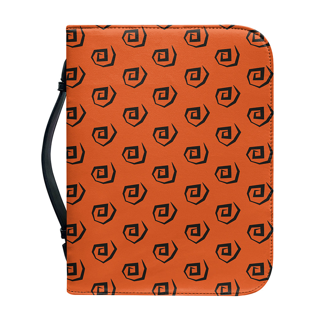 Halloween Spiral Pattern Print Leather Bible Cover