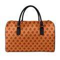 Halloween Spiral Pattern Print Leather Duffel Bag
