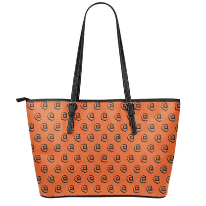 Halloween Spiral Pattern Print Leather Tote Bag