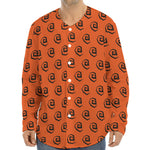 Halloween Spiral Pattern Print Long Sleeve Baseball Jersey