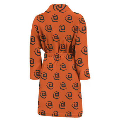 Halloween Spiral Pattern Print Men's Bathrobe