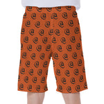 Halloween Spiral Pattern Print Men's Beach Shorts