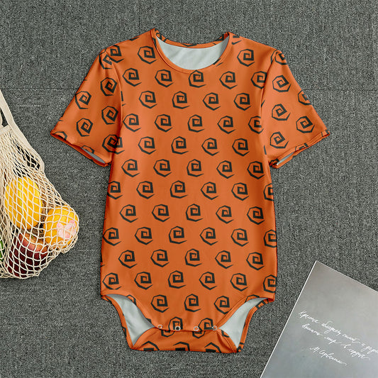 Halloween Spiral Pattern Print Men's Bodysuit