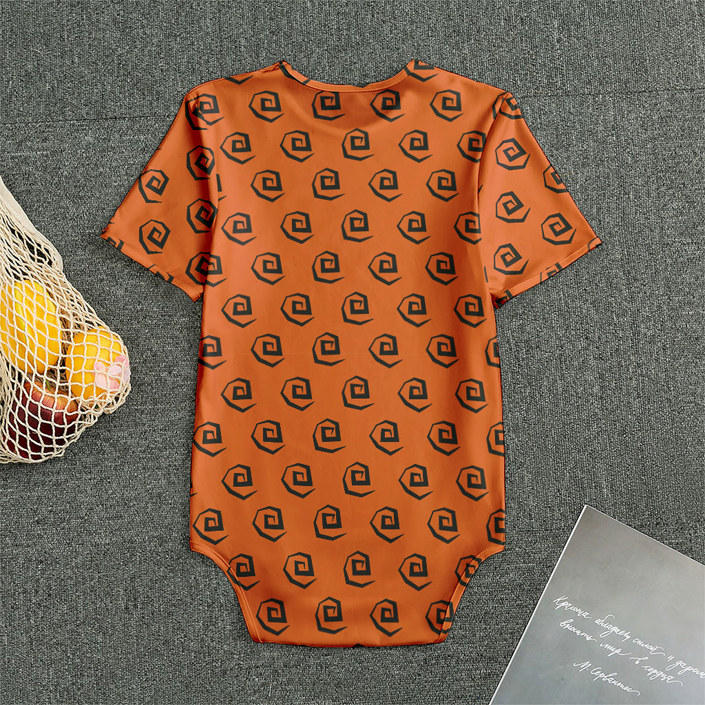 Halloween Spiral Pattern Print Men's Bodysuit