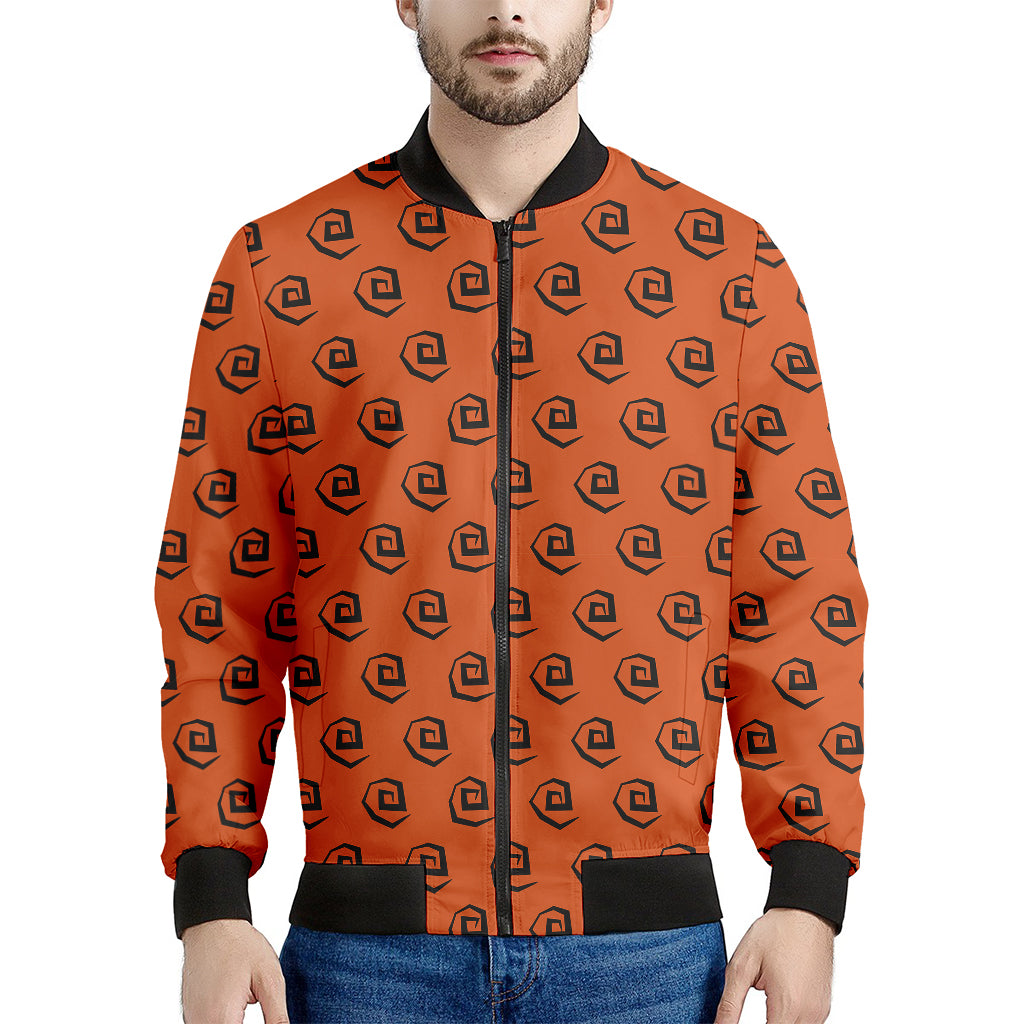 Halloween Spiral Pattern Print Men's Bomber Jacket