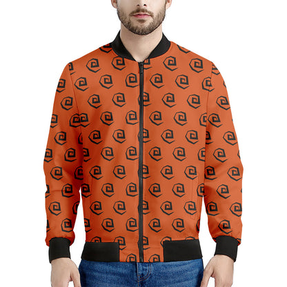 Halloween Spiral Pattern Print Men's Bomber Jacket