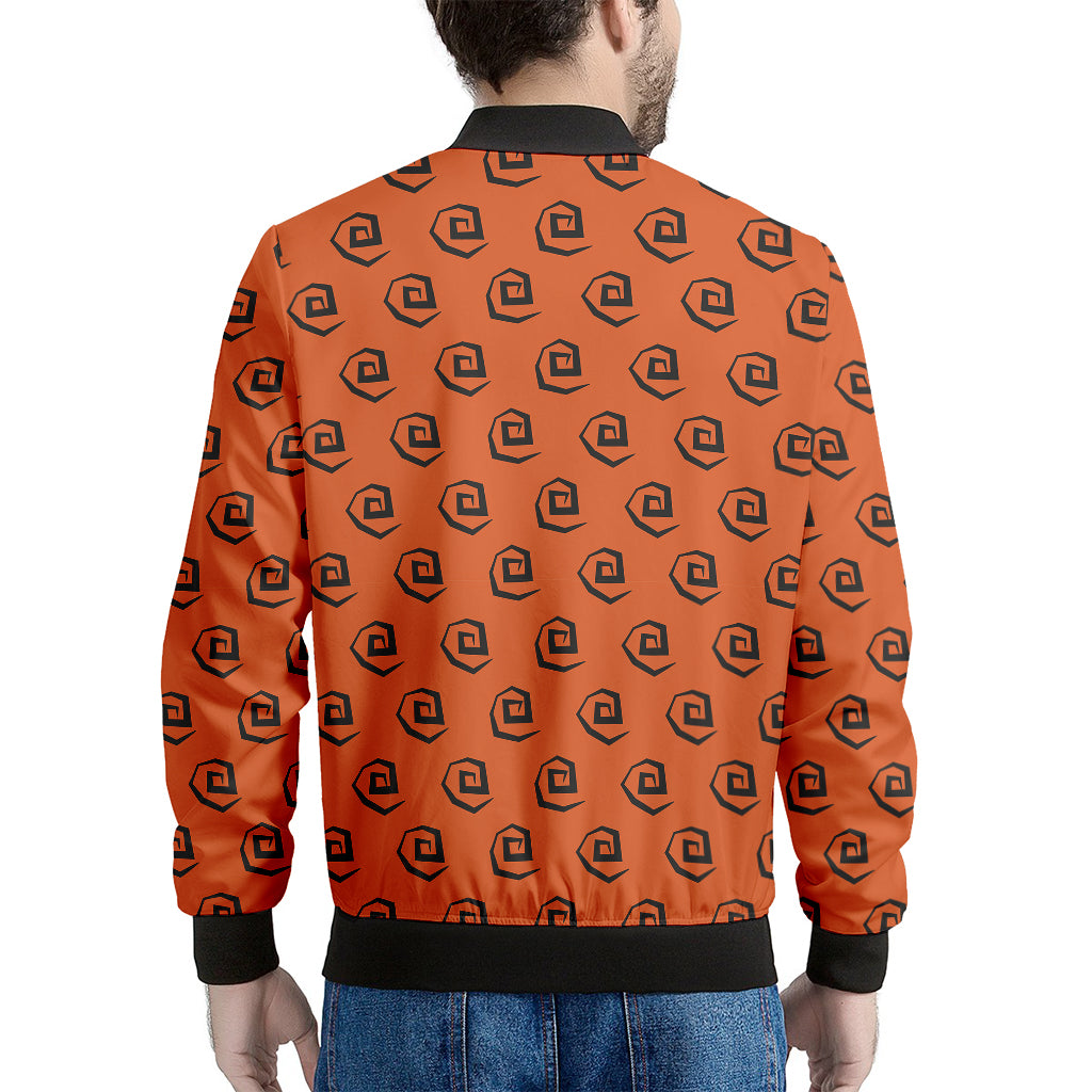 Halloween Spiral Pattern Print Men's Bomber Jacket