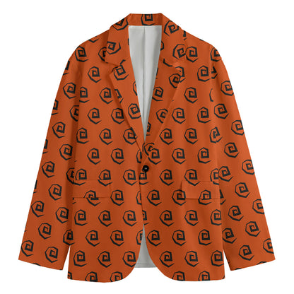 Halloween Spiral Pattern Print Men's Cotton Blazer