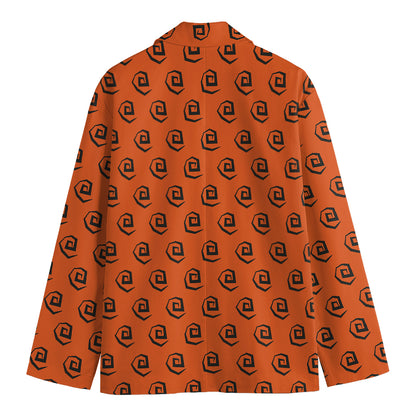 Halloween Spiral Pattern Print Men's Cotton Blazer