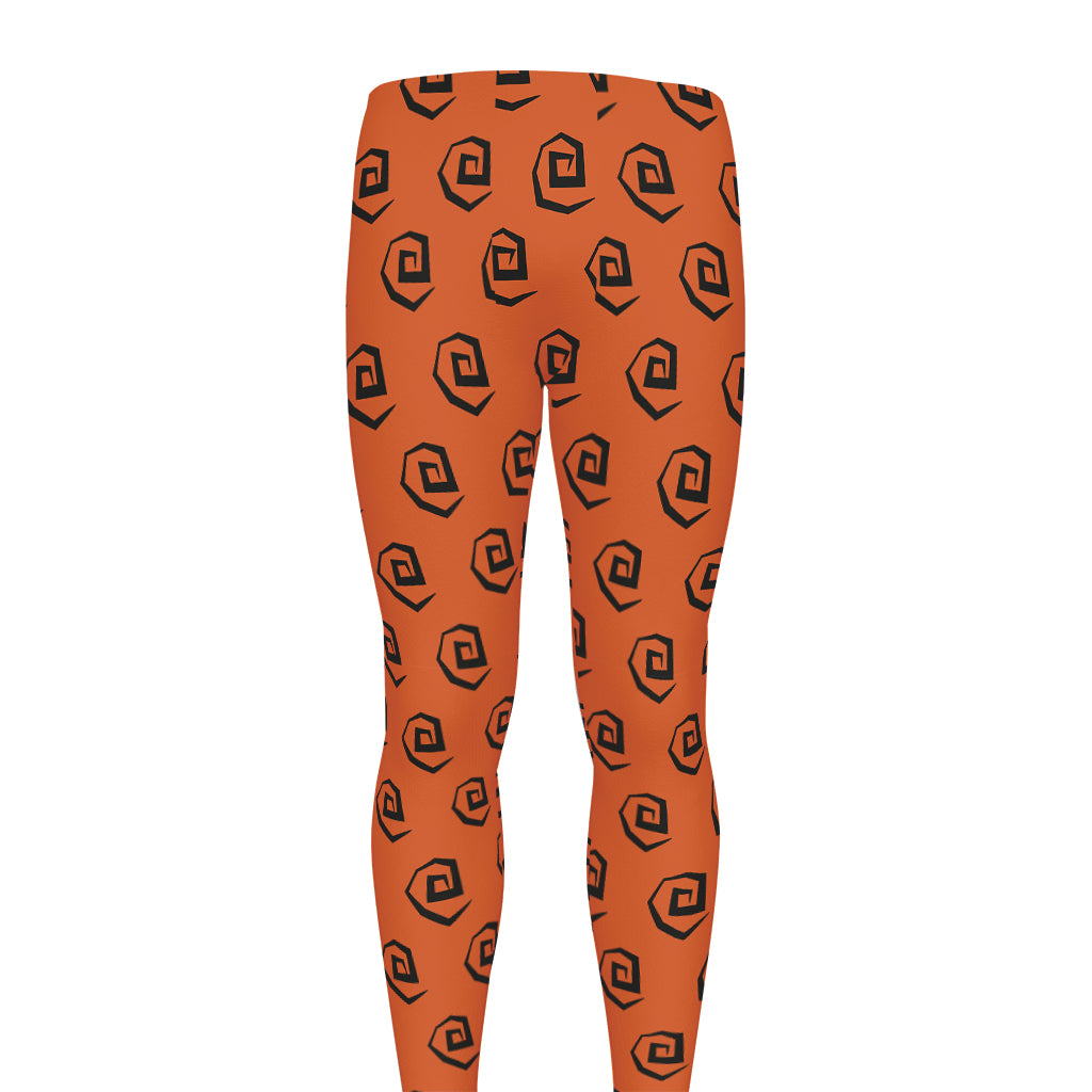 Halloween Spiral Pattern Print Men's leggings