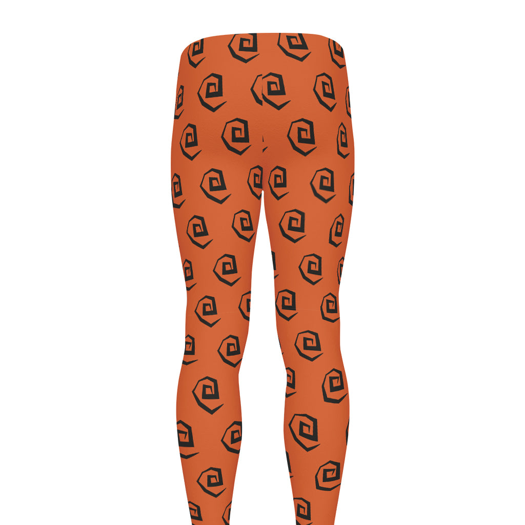 Halloween Spiral Pattern Print Men's leggings