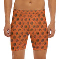 Halloween Spiral Pattern Print Men's Long Boxer Briefs