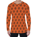 Halloween Spiral Pattern Print Men's Long Sleeve T-Shirt