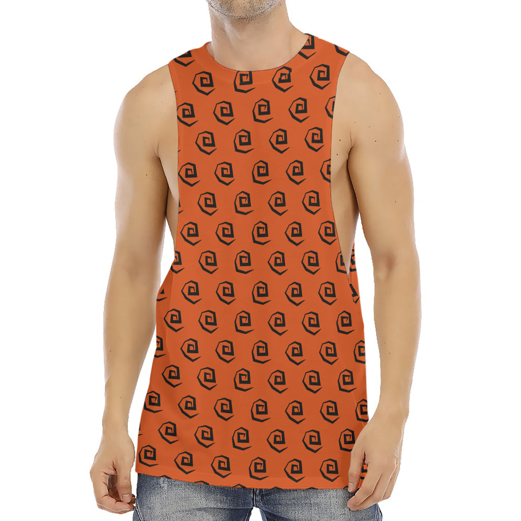 Halloween Spiral Pattern Print Men's Muscle Tank Top