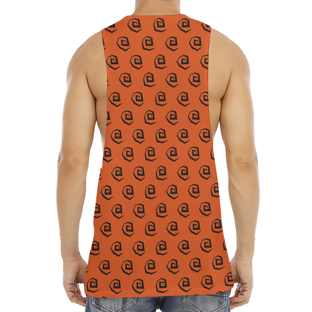 Halloween Spiral Pattern Print Men's Muscle Tank Top
