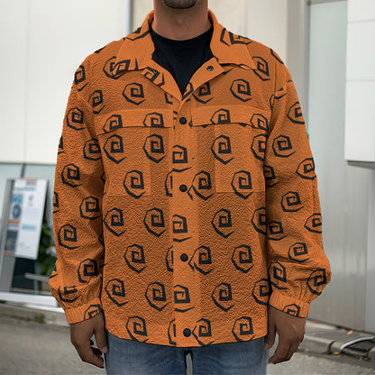 Halloween Spiral Pattern Print Men's Shirt Jacket