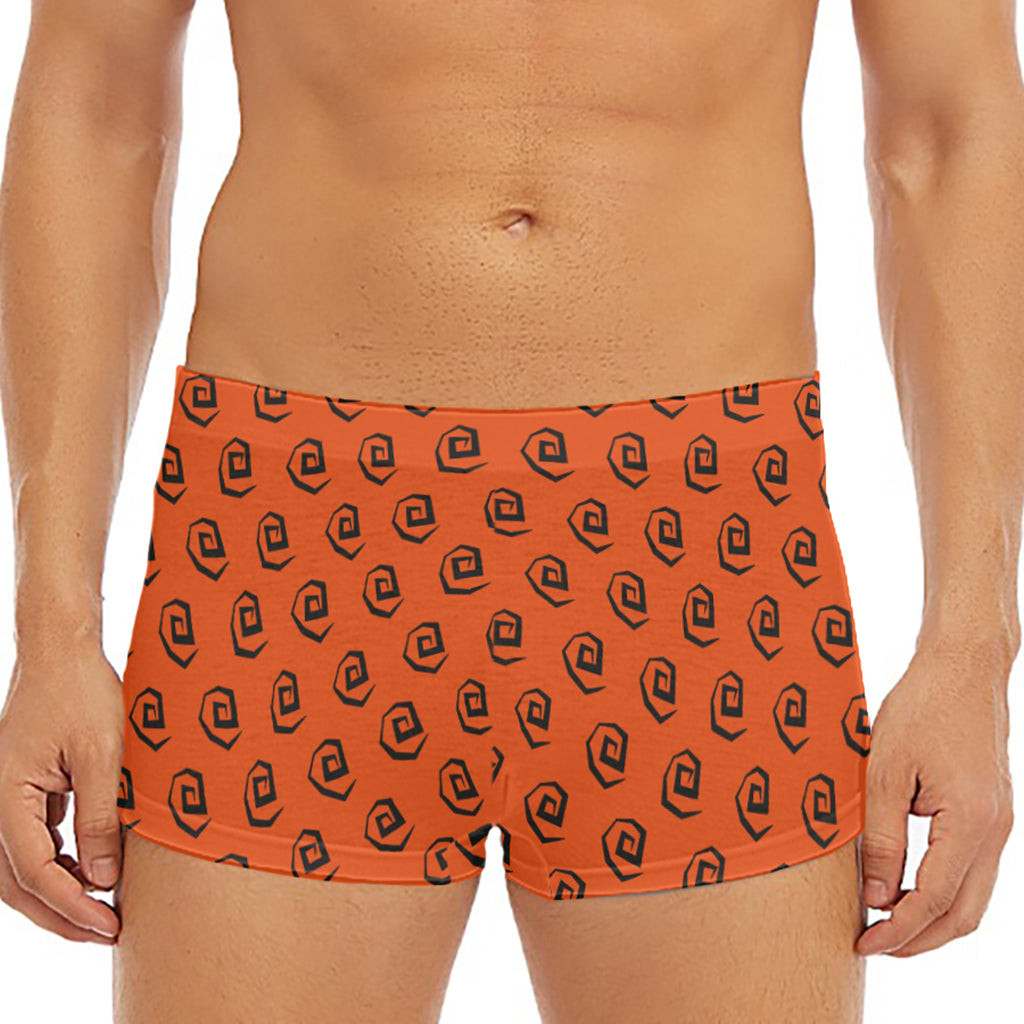 Halloween Spiral Pattern Print Men's Short Boxer Briefs