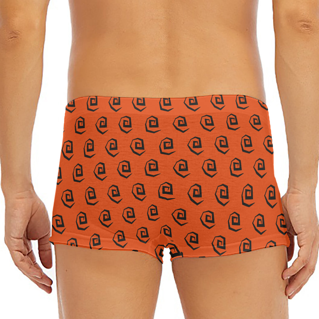 Halloween Spiral Pattern Print Men's Short Boxer Briefs