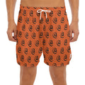 Halloween Spiral Pattern Print Men's Split Running Shorts