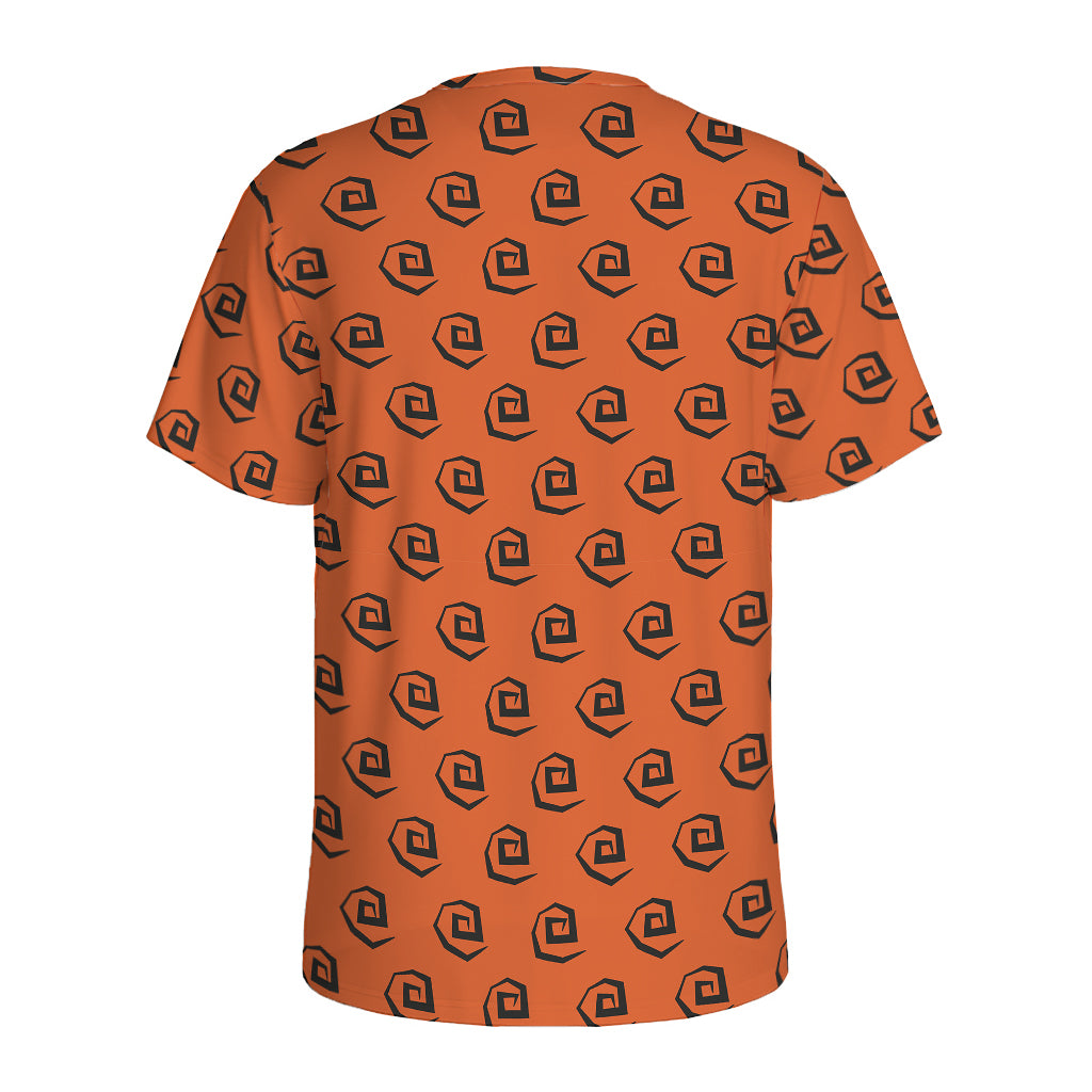 Halloween Spiral Pattern Print Men's Sports T-Shirt
