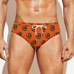 Halloween Spiral Pattern Print Men's Swim Briefs
