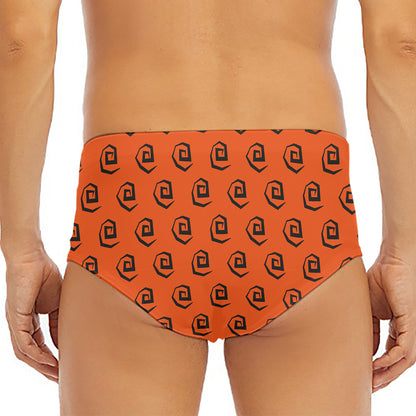 Halloween Spiral Pattern Print Men's Triangle Swim Briefs