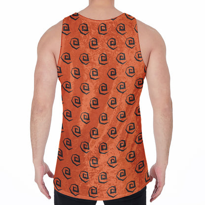 Halloween Spiral Pattern Print Men's Velvet Tank Top
