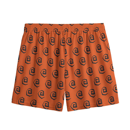Halloween Spiral Pattern Print Mesh Shorts