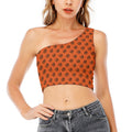 Halloween Spiral Pattern Print One Shoulder Crop Top