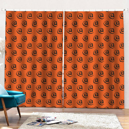 Halloween Spiral Pattern Print Pencil Pleat Curtains