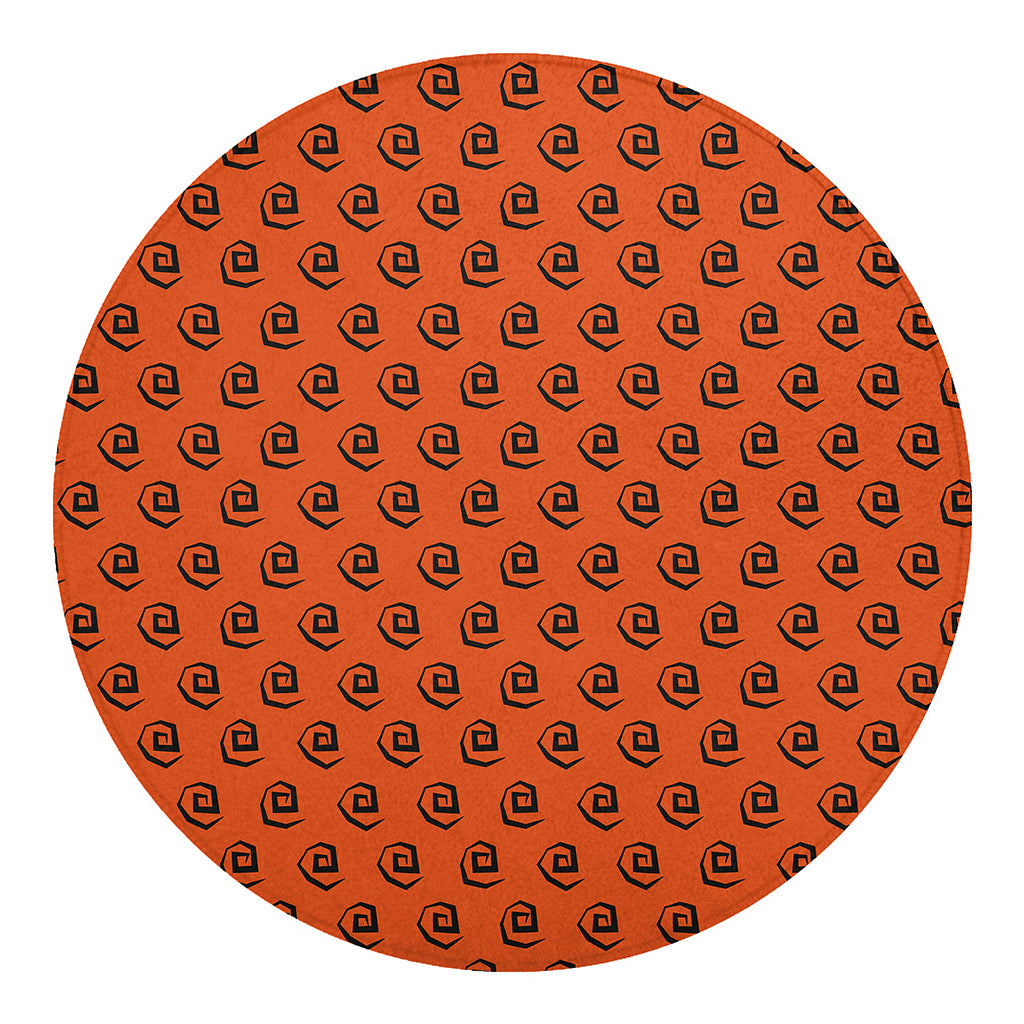 Halloween Spiral Pattern Print Round Blanket