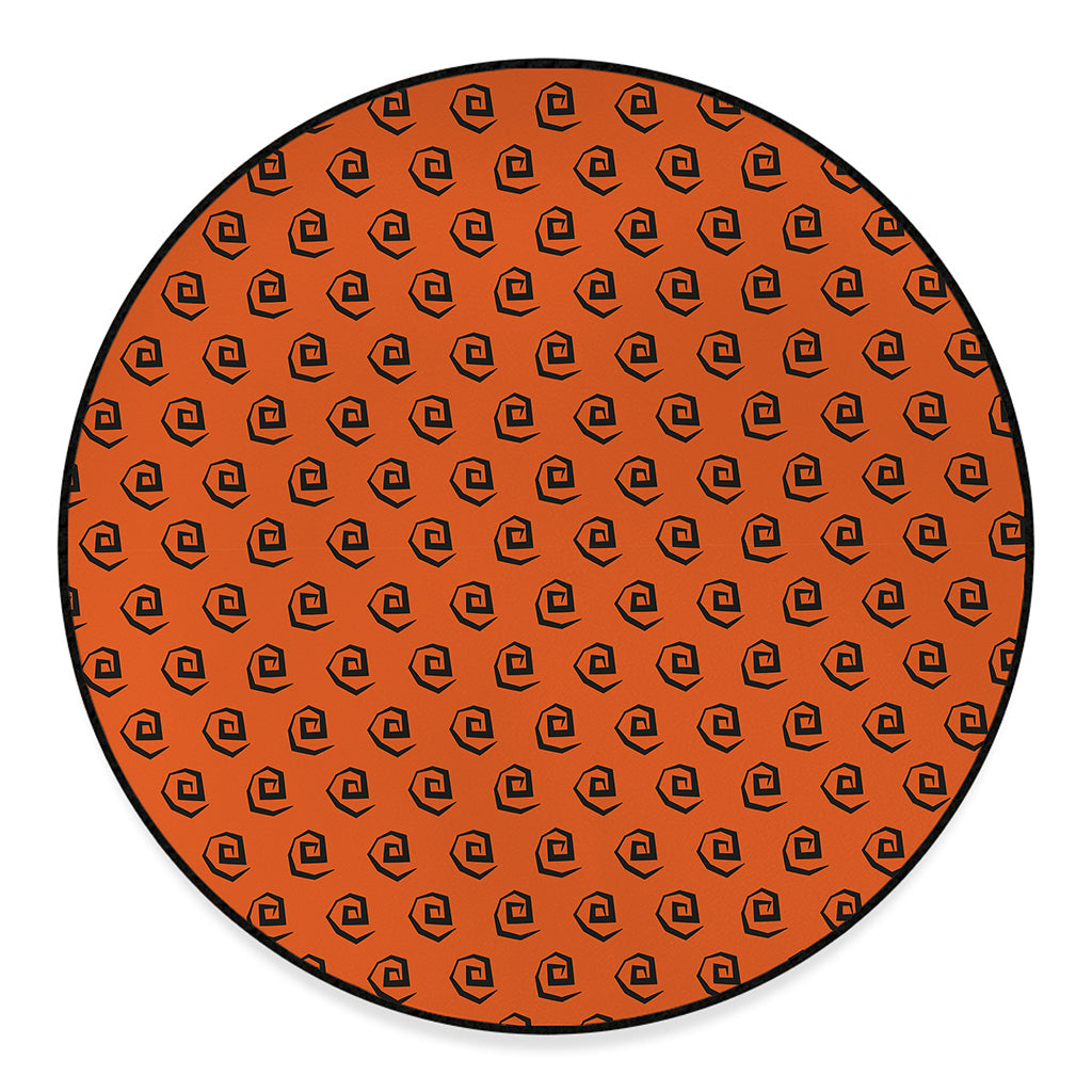 Halloween Spiral Pattern Print Round Floor Mat