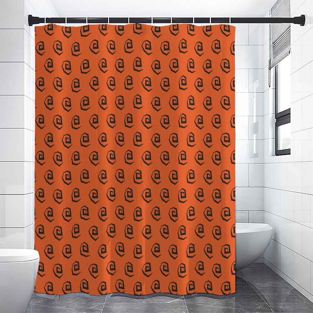 Halloween Spiral Pattern Print Shower Curtain