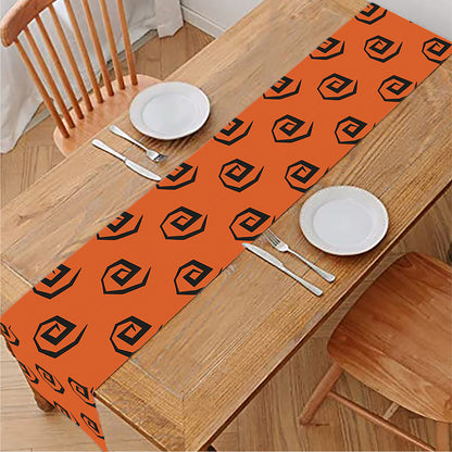 Halloween Spiral Pattern Print Table Runner