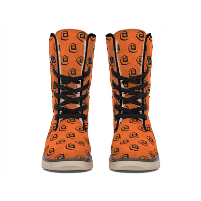 Halloween Spiral Pattern Print Winter Boots