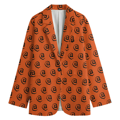 Halloween Spiral Pattern Print Women's Blazer