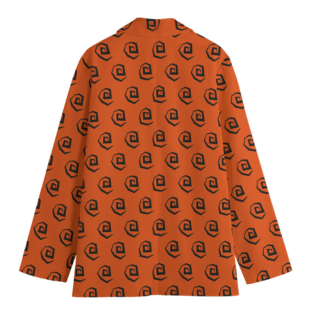 Halloween Spiral Pattern Print Women's Blazer