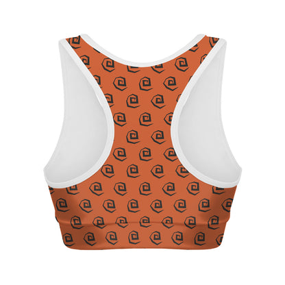 Halloween Spiral Pattern Print Women's Sports Bra