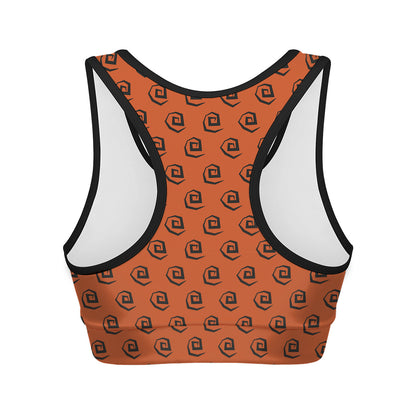 Halloween Spiral Pattern Print Women's Sports Bra