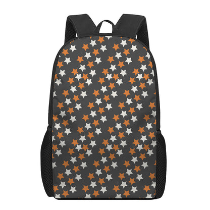 Halloween Star Pattern Print 17 Inch Backpack