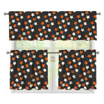 Halloween Star Pattern Print 3 Piece Kitchen Curtains