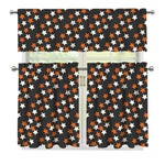 Halloween Star Pattern Print 3 Piece Kitchen Curtains