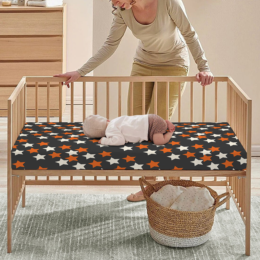 Halloween Star Pattern Print Baby Crib Sheet