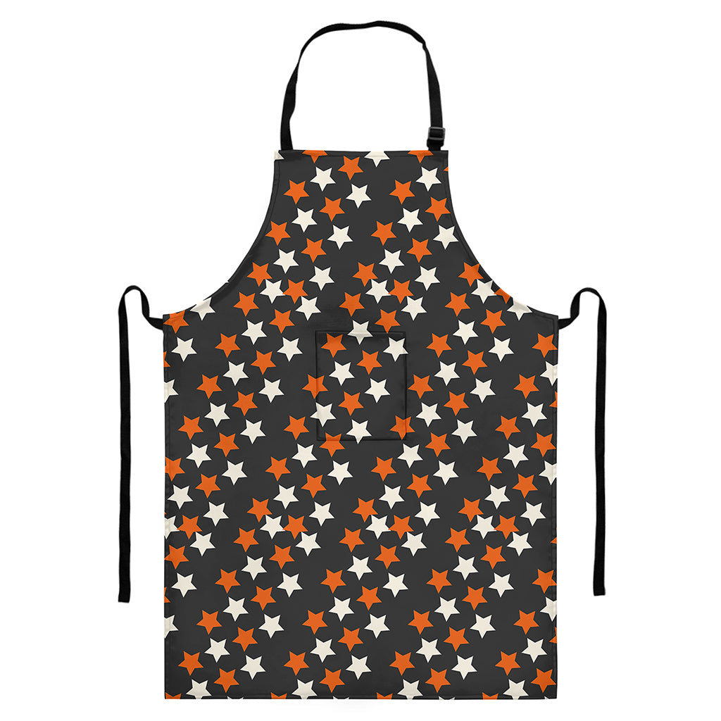 Halloween Star Pattern Print Bib Apron With Pocket