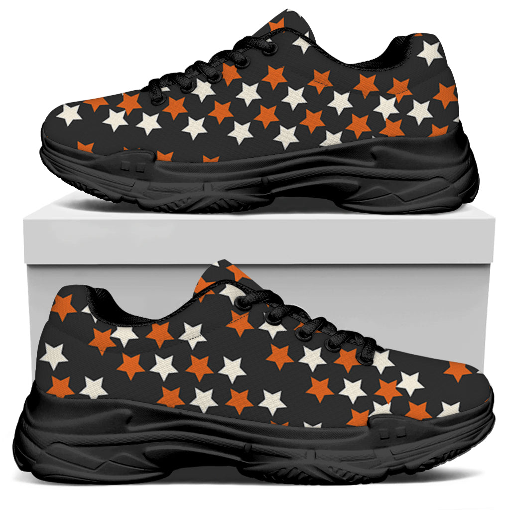 Halloween Star Pattern Print Black Chunky Shoes