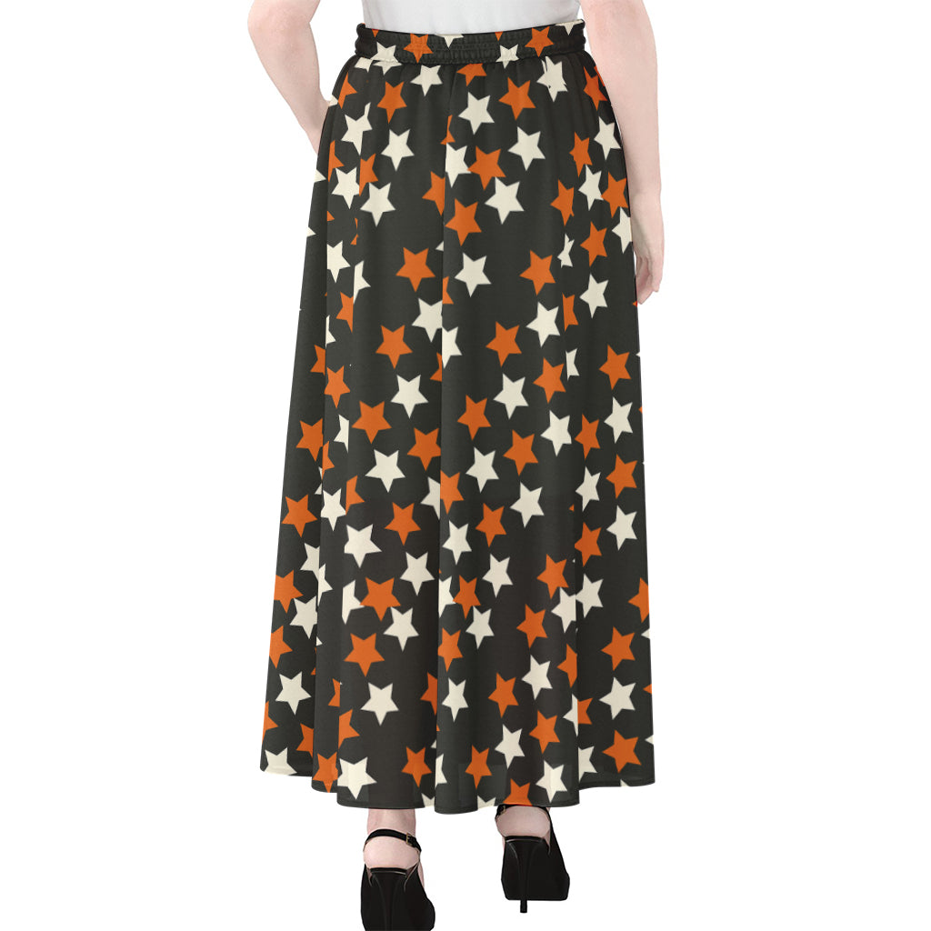 Halloween Star Pattern Print Chiffon Maxi Skirt