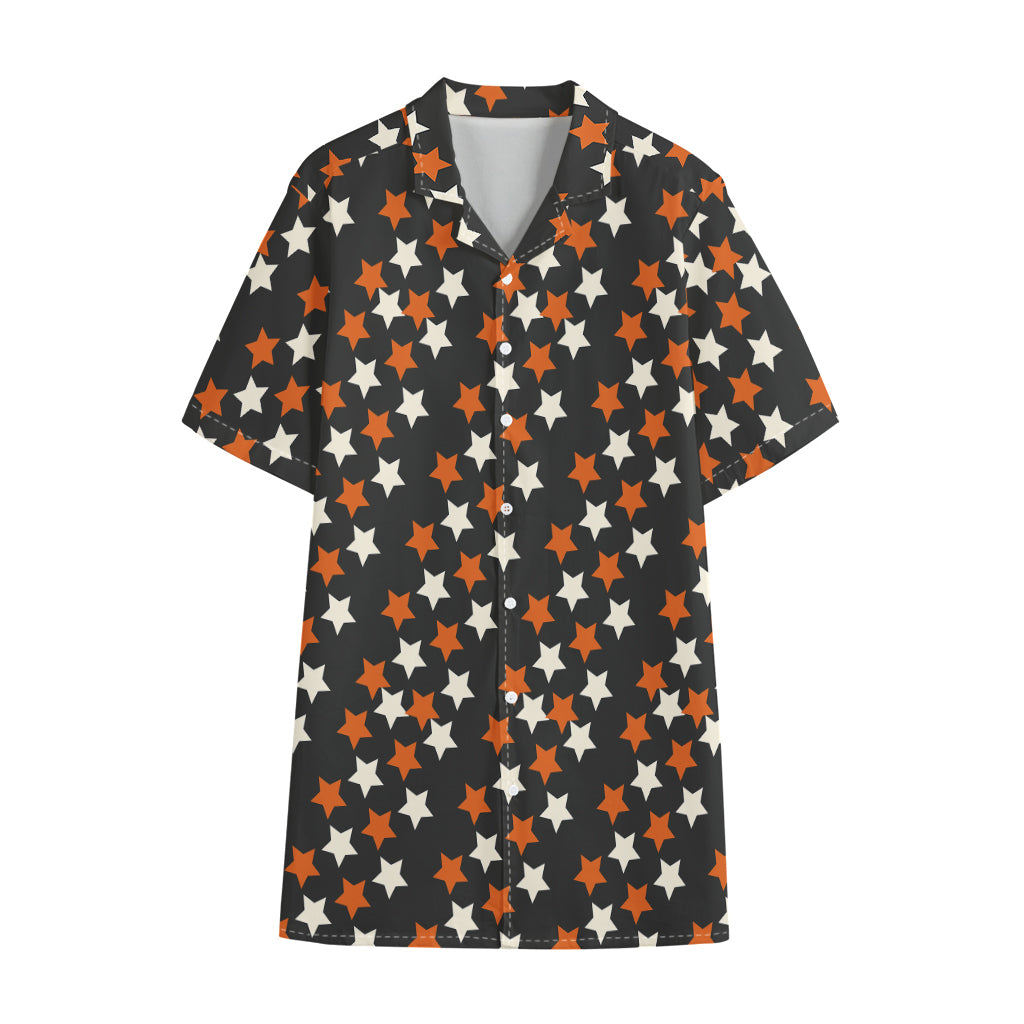 Halloween Star Pattern Print Cotton Hawaiian Shirt