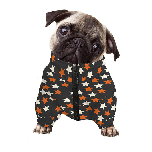 Halloween Star Pattern Print Dog Zip Up Jacket