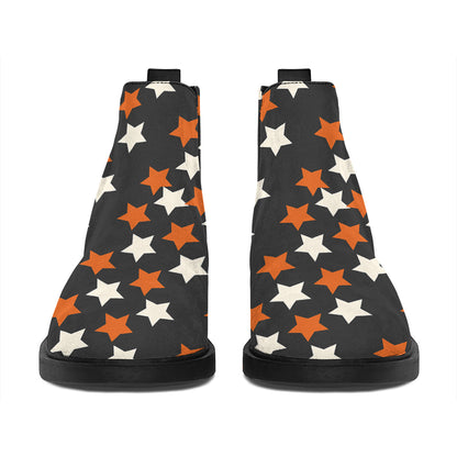 Halloween Star Pattern Print Flat Ankle Boots